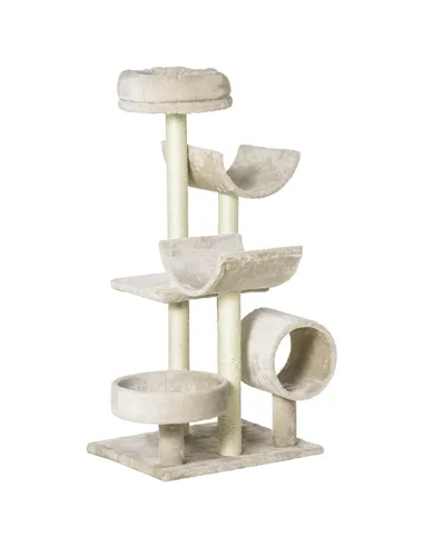 PawHut Cat Tree for Indoor Cats Kitten Pet Scratching Post Perch Activity Center Scratcher Climb Post Play House Arch with Tunne