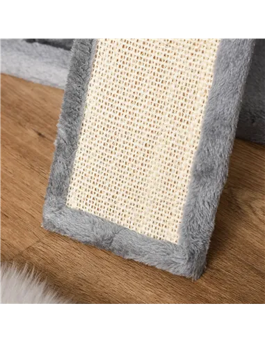 PawHut Cat Tree Tower for Indoor Cats, 111cm Kitten Activity Centre with Scratching Post Pad Hammock Condo Bed Ball Toy, Grey