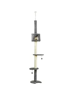 PawHut Floor to Ceiling Cat Tree for Indoor Cats, Kitten Tower, Condo, Multi-Layer Activity Center, Indoor Pet Play House with S