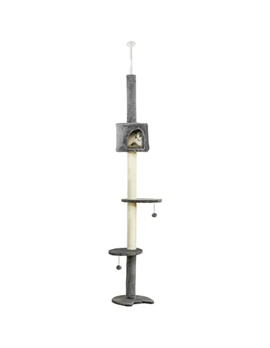 PawHut Floor to Ceiling Cat Tree for Indoor Cats, Kitten Tower, Condo, Multi-Layer Activity Center, Indoor Pet Play House with S