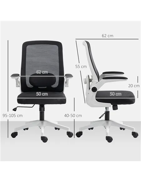 HOMCOM Mesh Back Adjustable Office Chair - Black