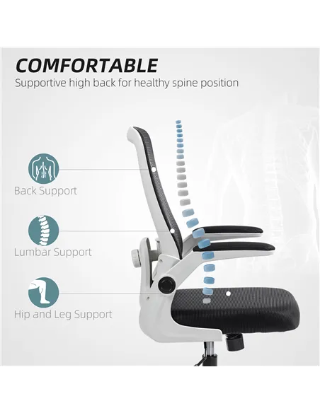 HOMCOM Mesh Back Adjustable Office Chair - Black