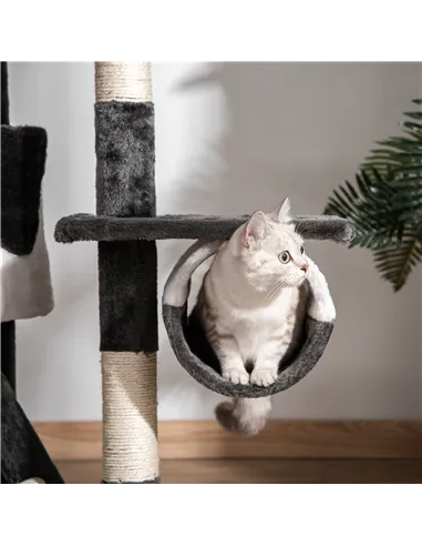 PawHut Floor-to-Ceiling Cat Tree for Indoor Cats, 240-260cm Adjustable Cat Tree - White