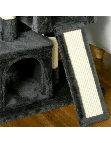 PawHut Cat Tree for Indoor Cats 83cm Cat Scratching Post Scratch Board Kitten Tower Climbing Frame Black