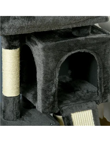 PawHut Cat Tree for Indoor Cats 83cm Cat Scratching Post Scratch Board Kitten Tower Climbing Frame Black