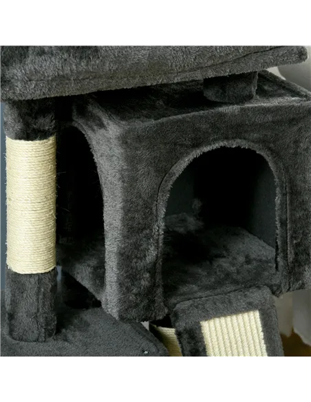 PawHut Cat Tree for Indoor Cats 83cm Cat Scratching Post Scratch Board Kitten Tower Climbing Frame Black