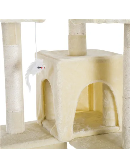 PawHut Cat Tree for Indoor Cats Play Tower Activity Center Kitten Scratch Post Climbing Tower 181 cm