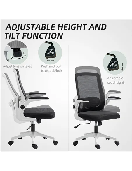 HOMCOM Mesh Back Adjustable Office Chair - Black