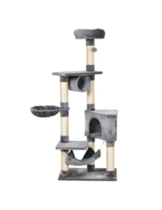 PawHut Cat Tree for Indoor Cats Condo Tower Multi-level Height 150CM  Kittens Activity Stand House with Toys & Various Scratchin