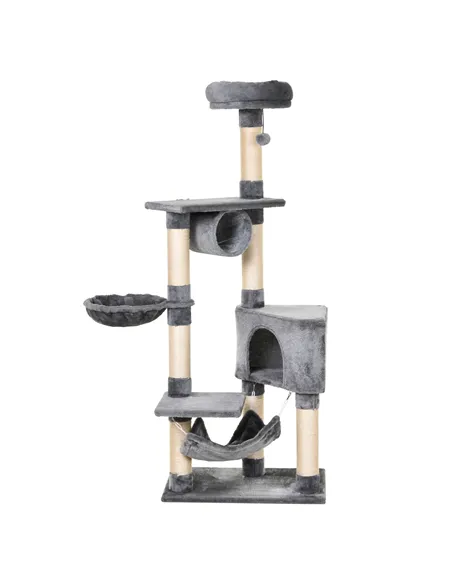 PawHut Cat Tree for Indoor Cats Condo Tower Multi-level Height 150CM  Kittens Activity Stand House with Toys & Various Scratchin