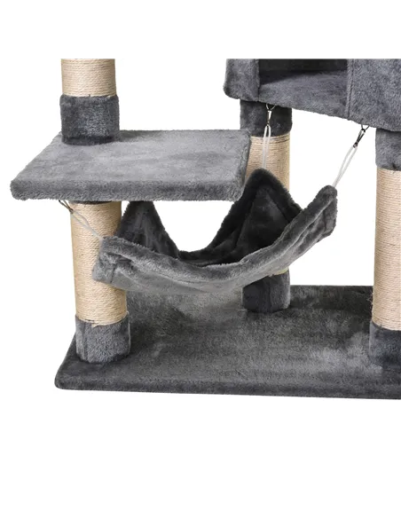 PawHut Cat Tree for Indoor Cats Condo Tower Multi-level Height 150CM  Kittens Activity Stand House with Toys & Various Scratchin
