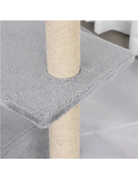 PawHut 96cm Cat Tree for Indoor Cats Condo Sisal Scratching Post Cat Tower Kitten Play House Dangling Ball Activity Center Furni