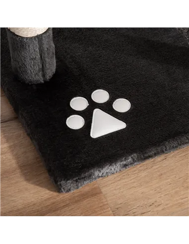 PawHut Floor-to-Ceiling Cat Tree for Indoor Cats, 240-260cm Adjustable Cat Tree - Dark Grey