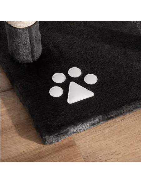 PawHut Floor-to-Ceiling Cat Tree for Indoor Cats, 240-260cm Adjustable Cat Tree - Dark Grey