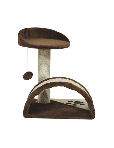 PawHut Cat Tree Scratching Scratcher Post Kitten Activity Centre Climber Hanging Ball Brown