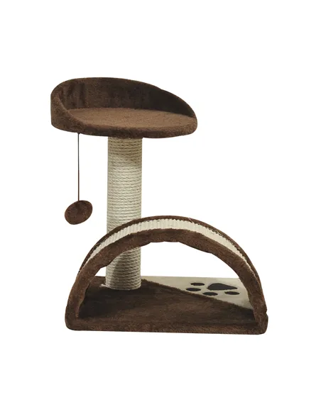 PawHut Cat Tree Scratching Scratcher Post Kitten Activity Centre Climber Hanging Ball Brown