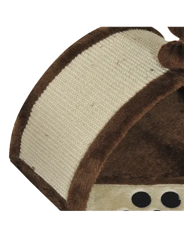 PawHut Cat Tree Scratching Scratcher Post Kitten Activity Centre Climber Hanging Ball Brown