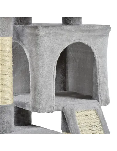 PawHut Cat Tree for Indoor Cats 83cm Cat Scratching Post Scratch Board Kitten Tower Climbing Frame Grey