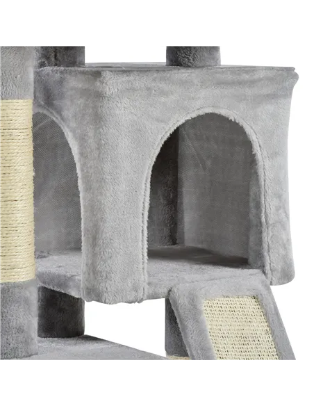 PawHut Cat Tree for Indoor Cats 83cm Cat Scratching Post Scratch Board Kitten Tower Climbing Frame Grey