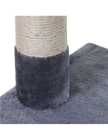 PawHut Cat Scratch Post with Bed Cat Tree for Indoor Cats Sisal Scratching Posts Hammock Kitty Activity Centre Grey