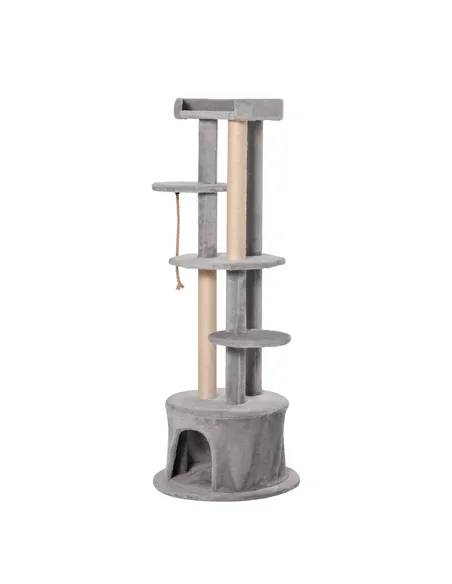 PawHut Cat Tree for Indoor Cats Kitten Tower Multi-level Activity Centre Pet Furniture with Scratching Post Condo Hanging Ropes 