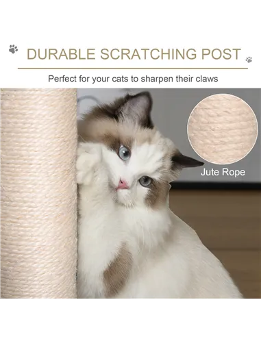 PawHut Cat Tree for Indoor Cats Kitten Tower Multi-level Activity Centre Pet Furniture with Scratching Post Condo Hanging Ropes 