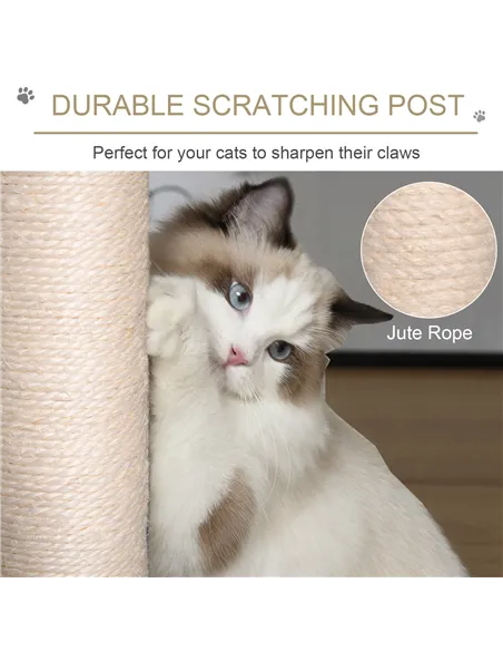 PawHut Cat Tree for Indoor Cats Kitten Tower Multi-level Activity Centre Pet Furniture with Scratching Post Condo Hanging Ropes 