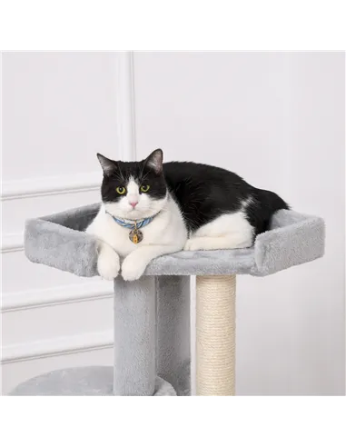 PawHut Cat Tree for Indoor Cats Kitten Tower Multi-level Activity Centre Pet Furniture with Scratching Post Condo Hanging Ropes 