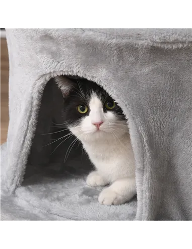 PawHut Cat Tree for Indoor Cats Kitten Tower Multi-level Activity Centre Pet Furniture with Scratching Post Condo Hanging Ropes 