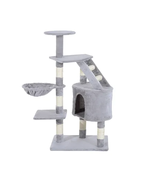 PawHut Cat Tree for Indoor Cats Kitten Scratching Post Scratch Scratcher Climb Activity Center Play House Pet Furniture 125cm (G