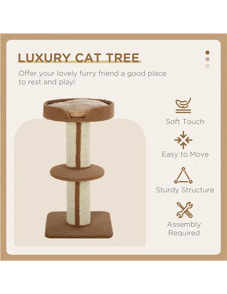 PawHut 91cm Cat Tower Scratching Posts Cat Tree for Indoor Cats Kitten Activity Centre Brown