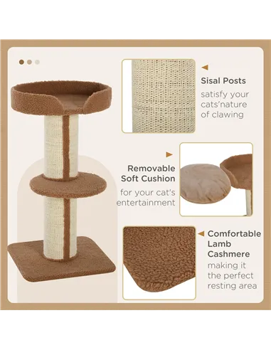 PawHut 91cm Cat Tower Scratching Posts Cat Tree for Indoor Cats Kitten Activity Centre Brown