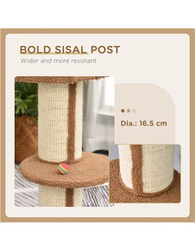 PawHut 91cm Cat Tower Scratching Posts Cat Tree for Indoor Cats Kitten Activity Centre Brown