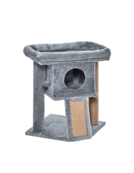PawHut Cat Tree Tower for Indoor Cats Cat Scratching Post Climbing Activity Centre w/Jute Scratching Pad, Toy Ball, Cat House - 