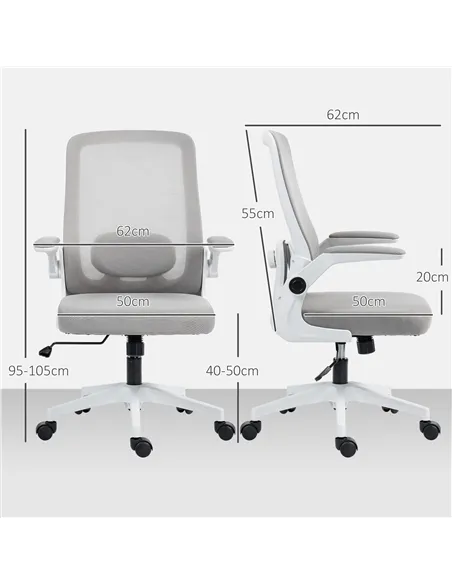 HOMCOM Mesh Back Adjustable Office Chair - Grey