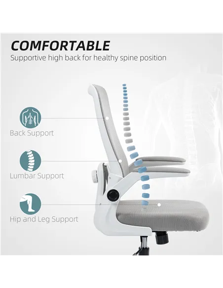 HOMCOM Mesh Back Adjustable Office Chair - Grey