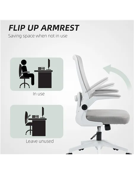 HOMCOM Mesh Back Adjustable Office Chair - Grey