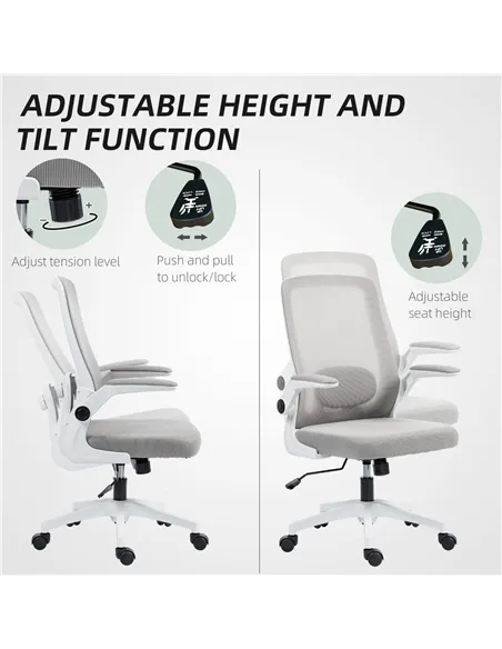 HOMCOM Mesh Back Adjustable Office Chair - Grey
