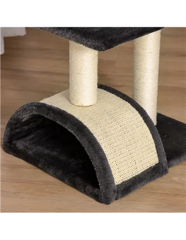 PawHut 72cm Cat Tree with Scratching Post, Pad for Indoor Cats - Black