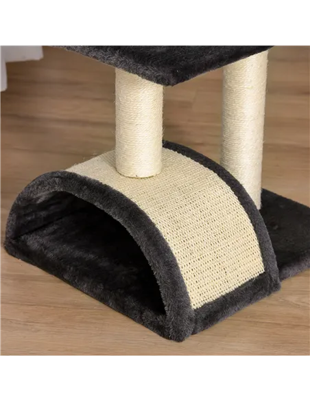 PawHut 72cm Cat Tree with Scratching Post, Pad for Indoor Cats - Black