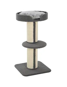 PawHut 91cm Cat Tower Scratching Posts Cat Tree for Indoor Kittens Activity Centre Grey
