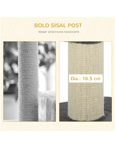 PawHut 91cm Cat Tower Scratching Posts Cat Tree for Indoor Kittens Activity Centre Grey