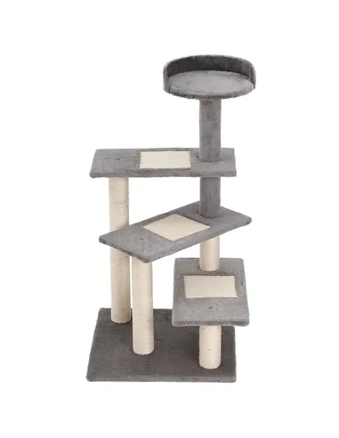 PawHut 100 cm Cat Tree for Indoor Cats Kitten Scratch Scratching Post Climbing Tower Activity Centre Grey