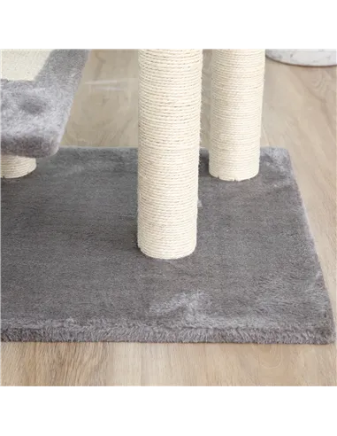 PawHut 100 cm Cat Tree for Indoor Cats Kitten Scratch Scratching Post Climbing Tower Activity Centre Grey
