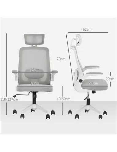 HOMCOM Multi-Adjust Office Chair - Grey