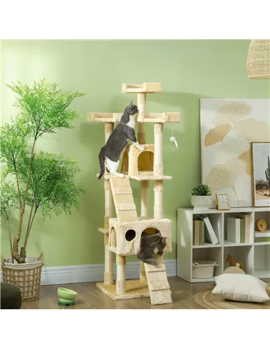 PawHut Cat Tree Scratching House, Activity Play Centre