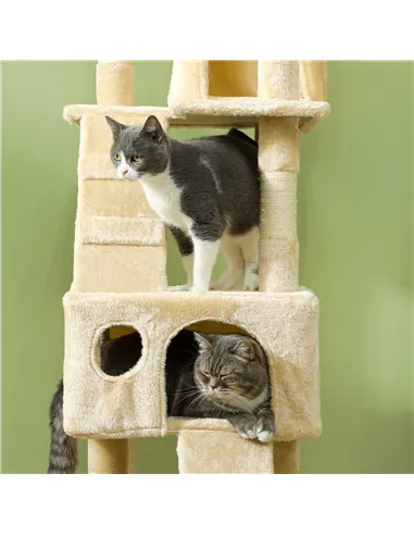PawHut Cat Tree Scratching House, Activity Play Centre