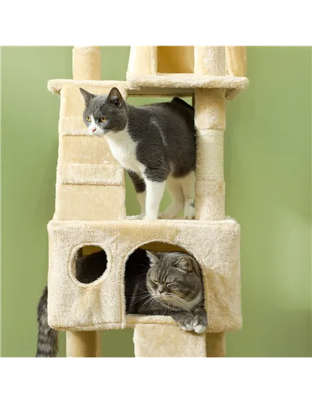 PawHut Cat Tree Scratching House, Activity Play Centre