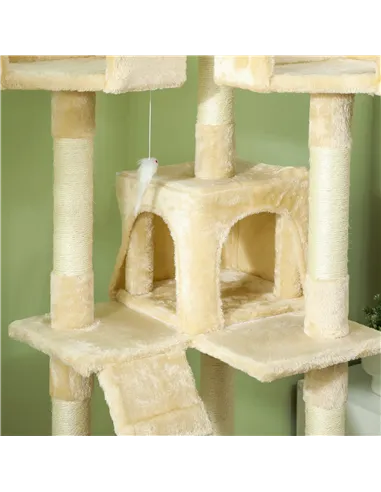 PawHut Cat Tree Scratching House, Activity Play Centre