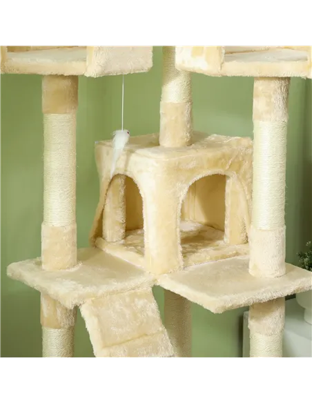 PawHut Cat Tree Scratching House, Activity Play Centre